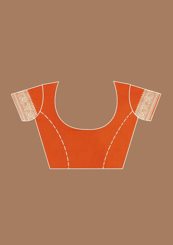Orange_Zariwork_Gold_Georgette_Silk_Saree