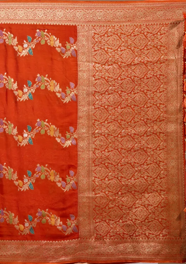 Orange_Zariwork_Gold_Georgette_Silk_Saree
