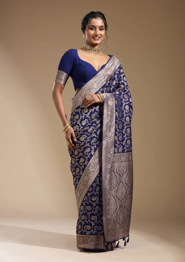 Blue_Zariwork_Gold_Georgette_Silk_Saree