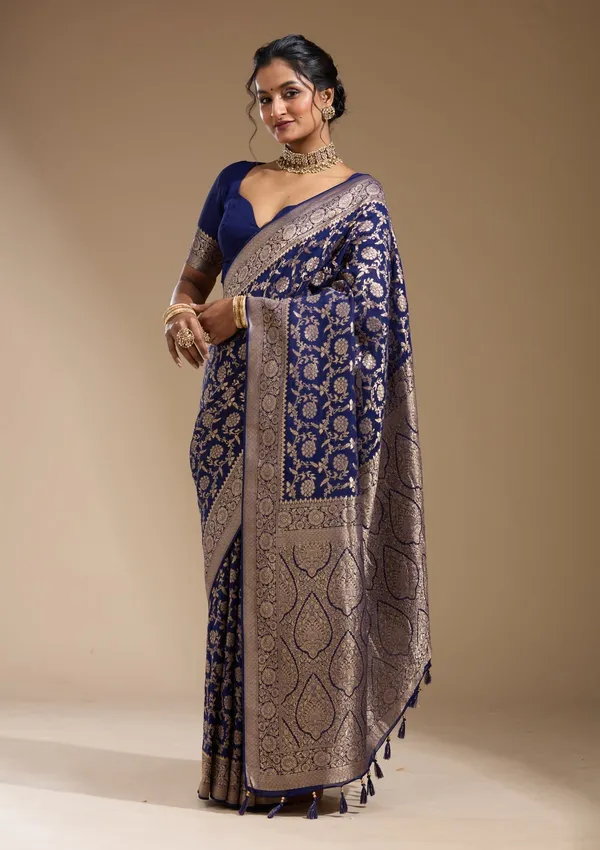 Blue_Zariwork_Gold_Georgette_Silk_Saree