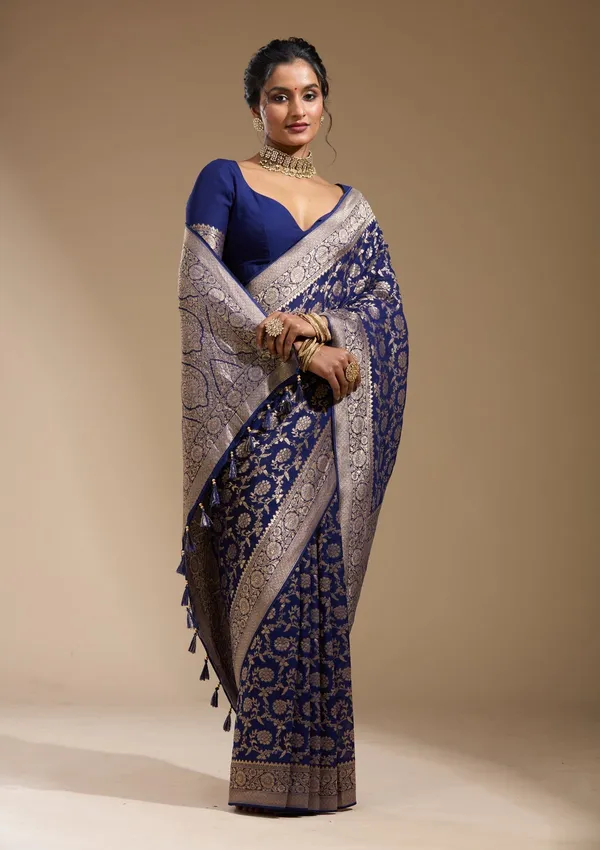 Blue_Zariwork_Gold_Georgette_Silk_Saree