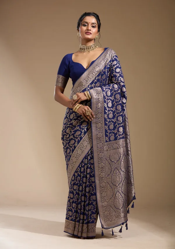Blue_Zariwork_Gold_Georgette_Silk_Saree