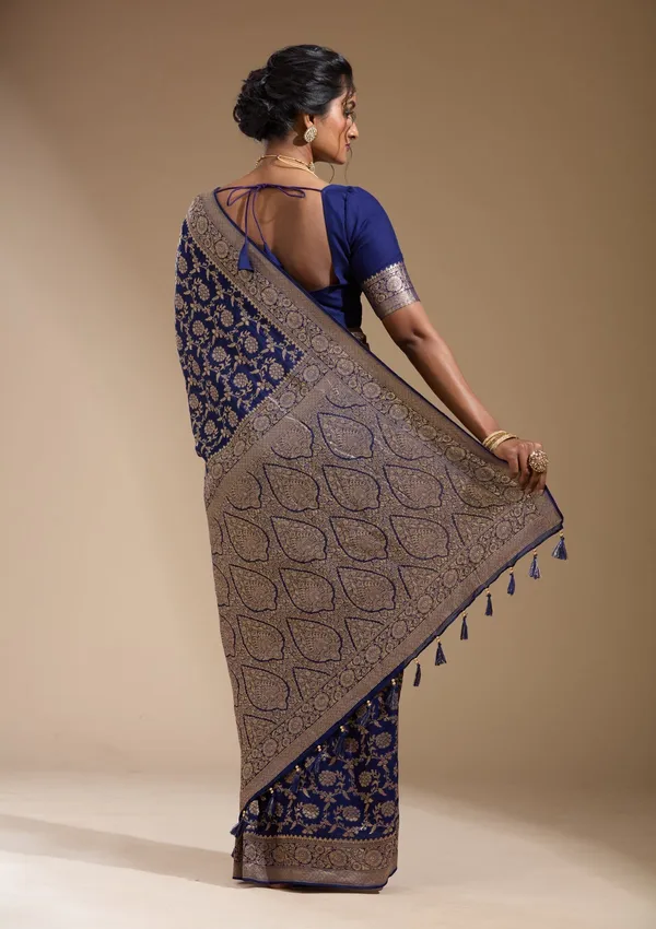 Blue_Zariwork_Gold_Georgette_Silk_Saree