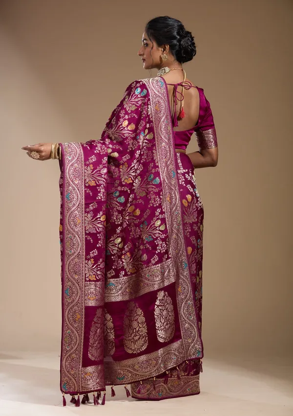 Wine_Zariwork_Gold_Satin_Silk_Saree