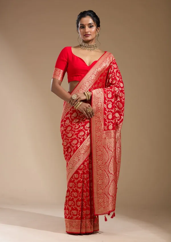 Red_Zariwork_Gold_Georgette_Silk_Saree