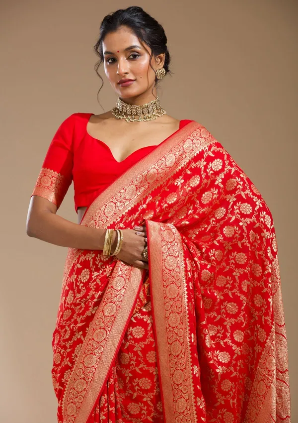 Red_Zariwork_Gold_Georgette_Silk_Saree