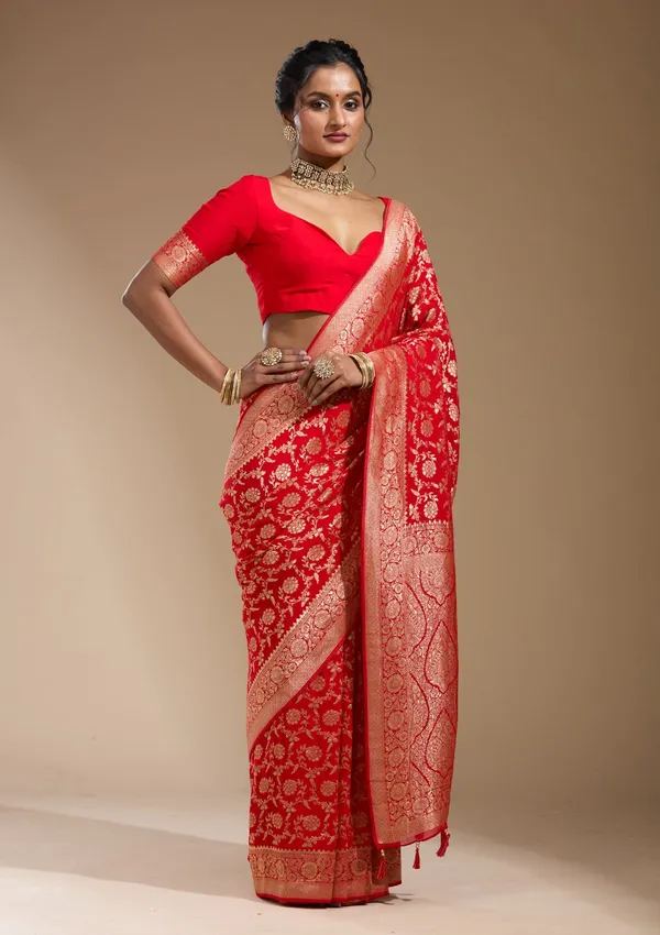 Red_Zariwork_Gold_Georgette_Silk_Saree