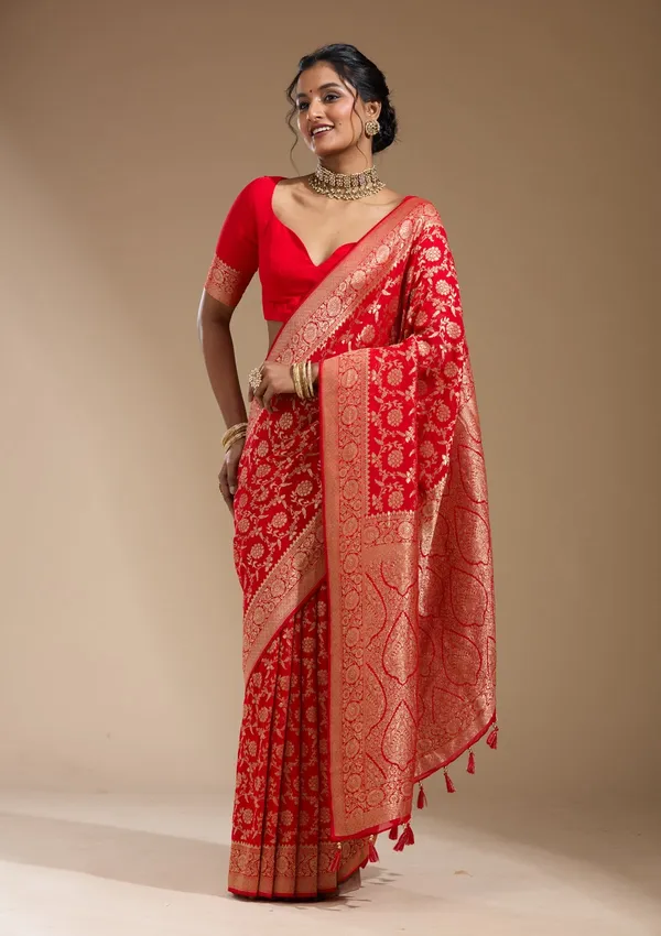Red_Zariwork_Gold_Georgette_Silk_Saree