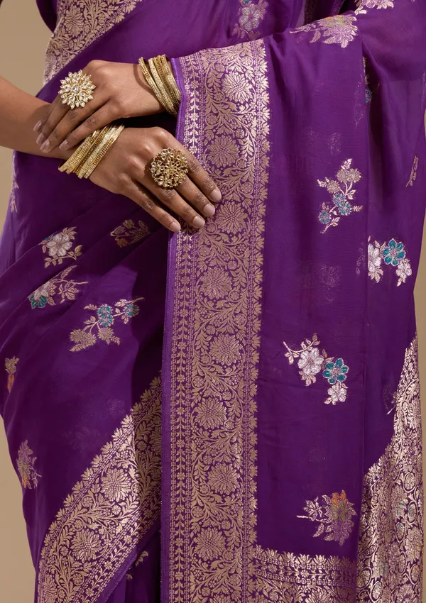 Purple_Zariwork_Gold_Georgette_Silk_Saree