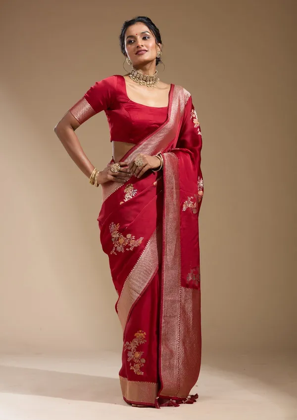 Maroon_Zariwork_Gold_Georgette_Silk_Saree