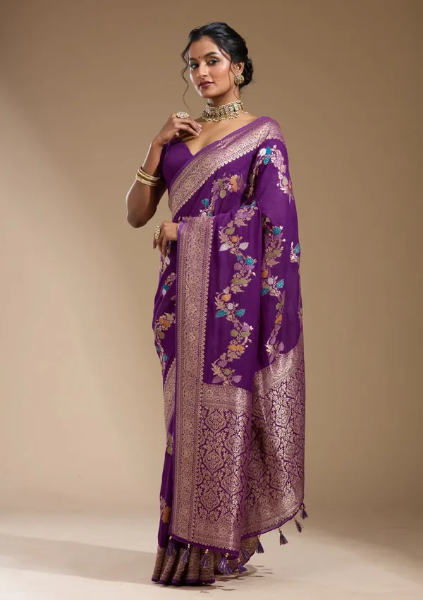 Purple_Zariwork_Gold_Georgette_Silk_Saree