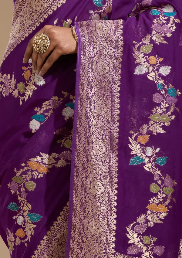 Purple_Zariwork_Gold_Georgette_Silk_Saree