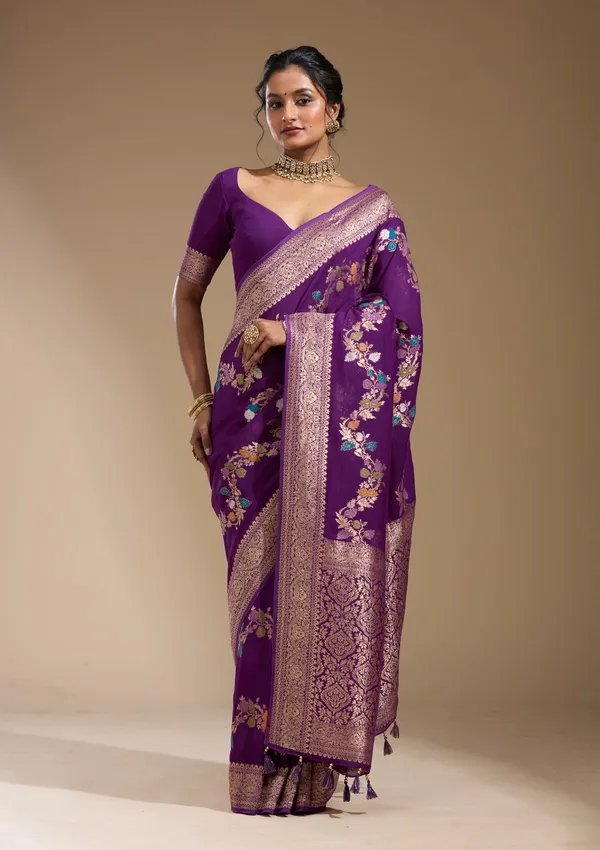 Purple_Zariwork_Gold_Georgette_Silk_Saree