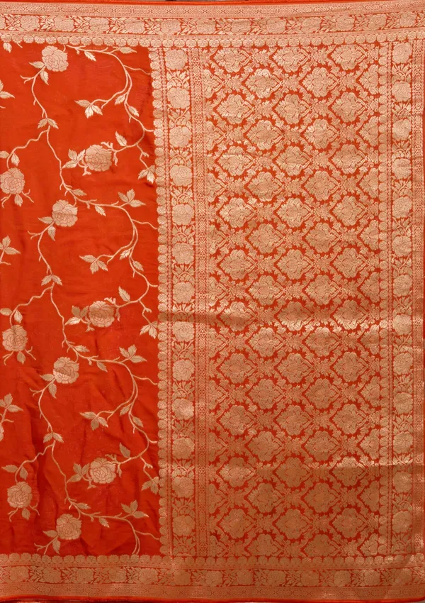Orange_Zariwork_Gold_Satin_Silk_Saree