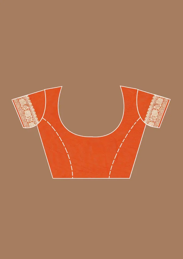 Orange_Zariwork_Gold_Satin_Silk_Saree