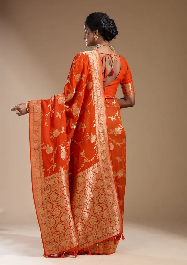 Orange_Zariwork_Gold_Satin_Silk_Saree