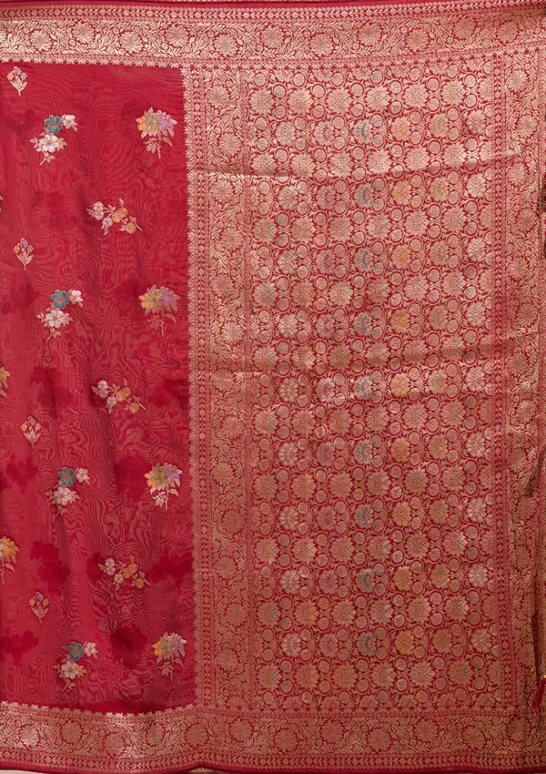 Maroon_Zariwork_Gold_Georgette_Silk_Saree