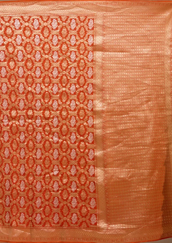 Orange_Zariwork_Gold_Georgette_Silk_Saree