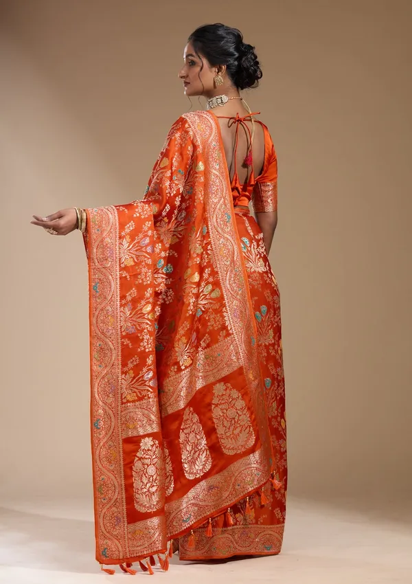 Orange_Zariwork_Gold_Satin_Silk_Saree