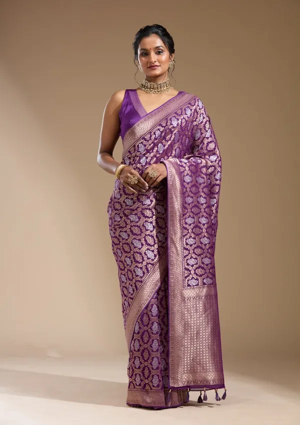 Purple_Zariwork_Gold_Georgette_Silk_Saree