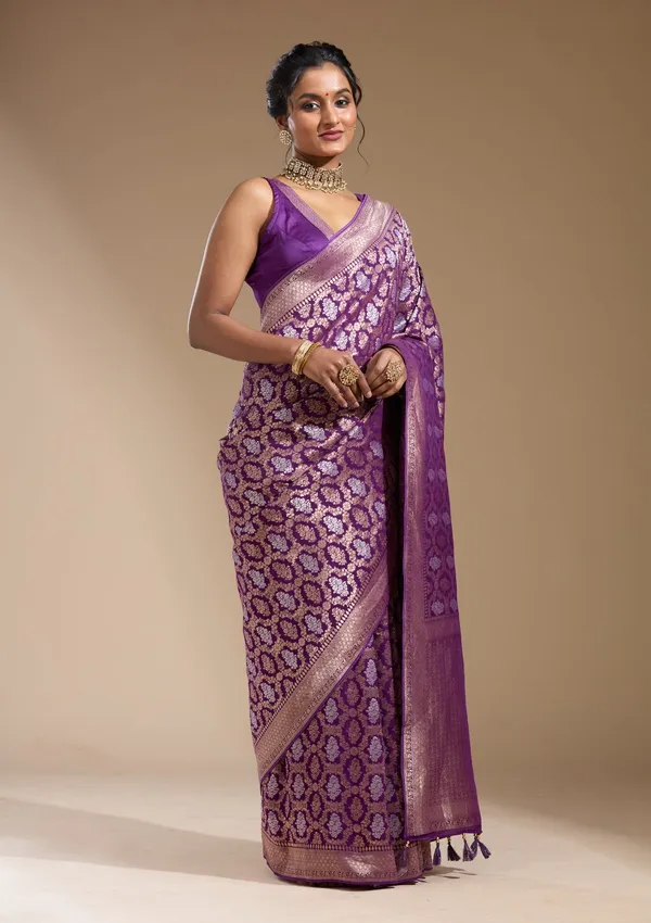 Purple_Zariwork_Gold_Georgette_Silk_Saree