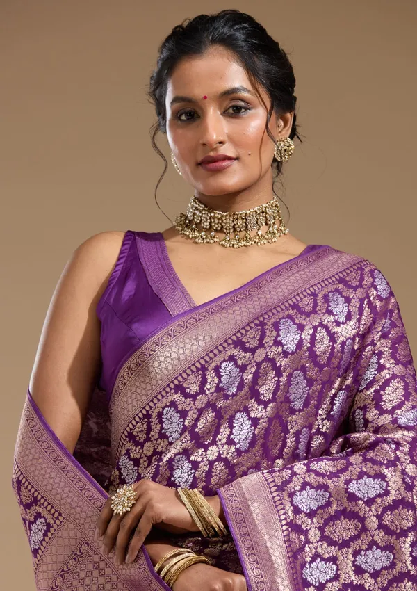Purple_Zariwork_Gold_Georgette_Silk_Saree