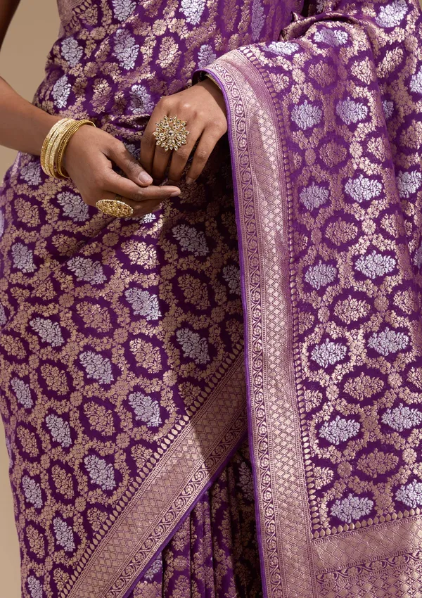 Purple_Zariwork_Gold_Georgette_Silk_Saree