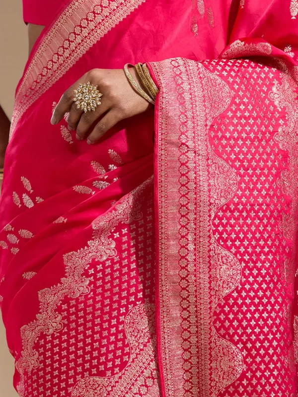 Rani_Pink_Zariwork_Gold_Satin_Silk_Saree