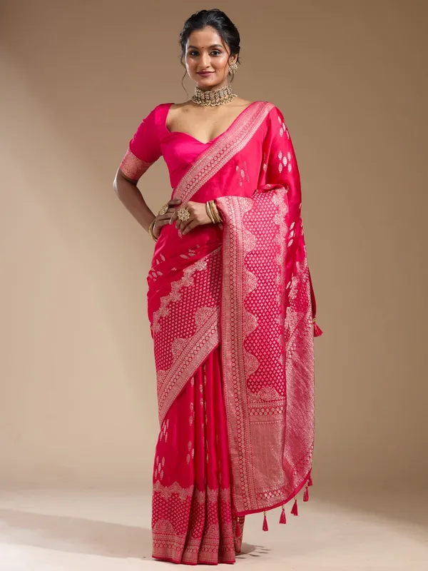 Rani_Pink_Zariwork_Gold_Satin_Silk_Saree