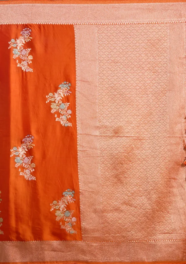 Orange_Zariwork_Gold_Georgette_Silk_Saree