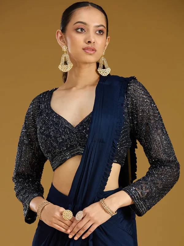 Navy_Blue_Cutdana_Satin_Readymade_Saree