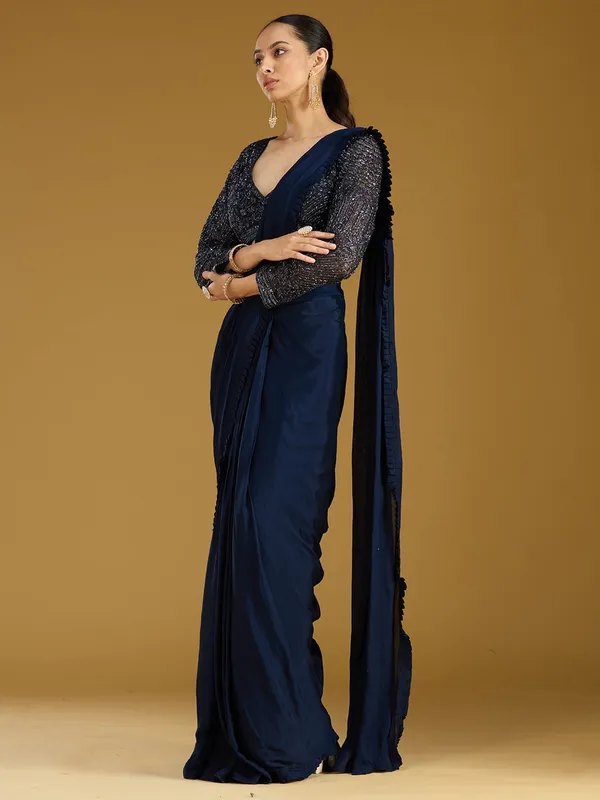 Navy_Blue_Cutdana_Satin_Readymade_Saree