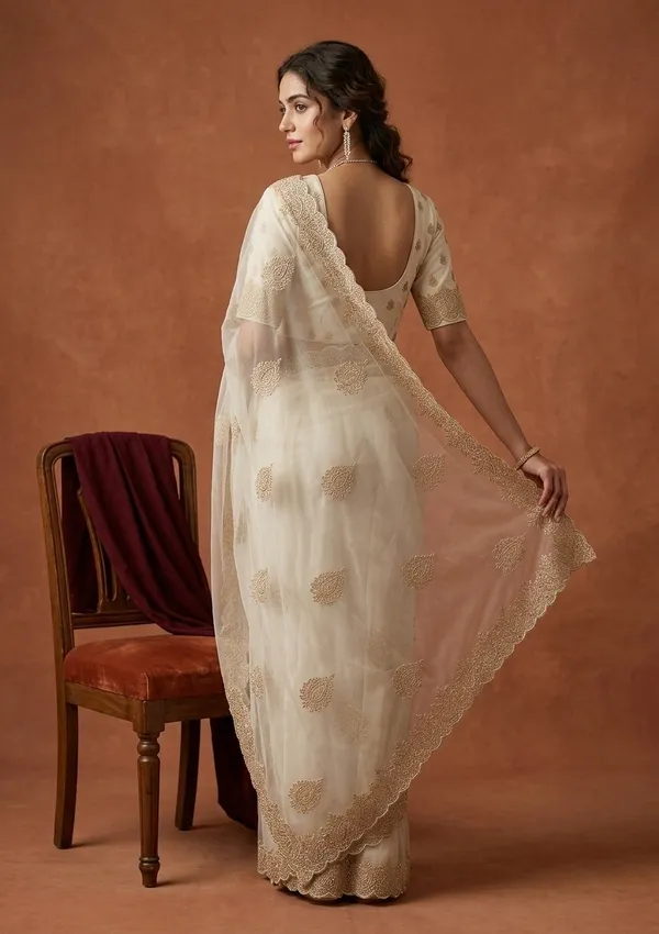 Off_White_Tissue_Gold_Stonework_Saree_With_Matching_Blouse_Piece