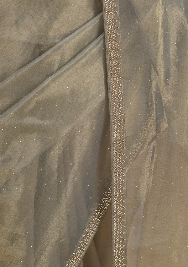 Pista_Green_Tissue_Gold_Stonework_Saree_With_Matching_Blouse_Piece