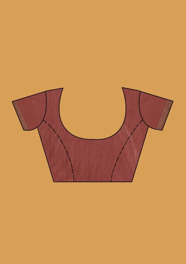 Rust_Tissue_Gold_Stonework_Saree_With_Matching_Blouse_Piece