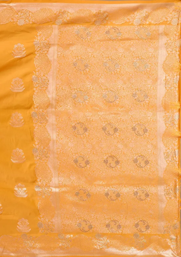 Mustard_Silk_Buti_Gold_Stonework_Saree_With_Matching_Blouse_Piece