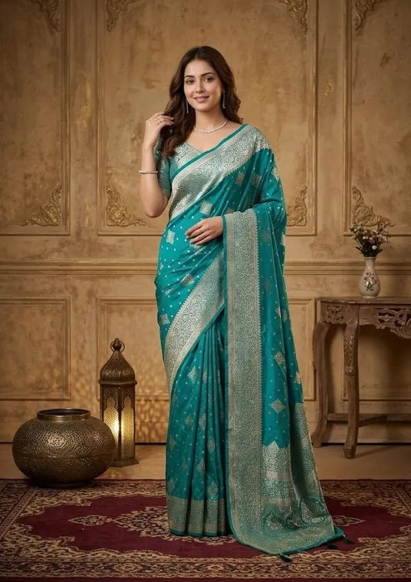 Red_Stonework_Gold_Art_Silk_Saree