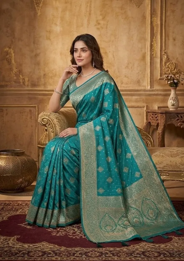 Red_Stonework_Gold_Art_Silk_Saree