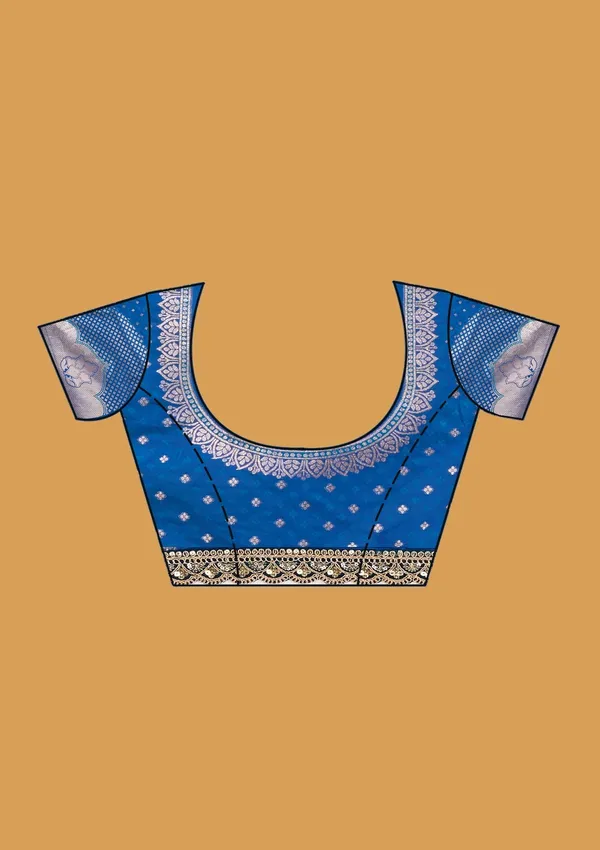 Royal_Blue_Silk_Jaal_Sequins_Saree_With_Matching_Blouse_Piece