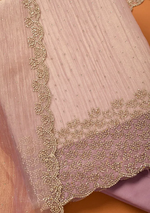 Lavender_Tissue_Gold_Stonework_Unstitched_Dress_Material_With_Matching_Bottom_And_Dupatta
