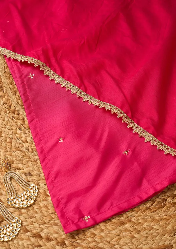 Magenta_Pink_Art_Silk_Cording_Straight_Kurta_With_Regular_Pant_And_Dupatta