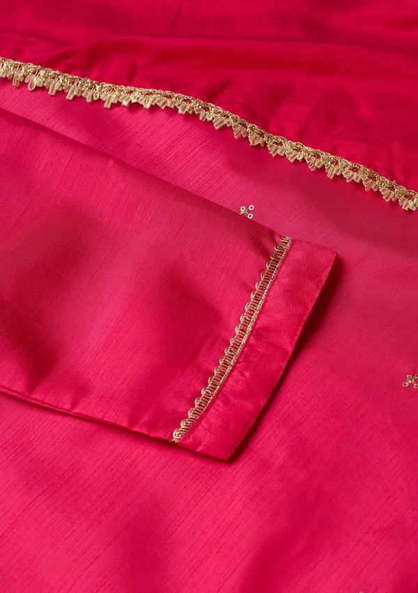 Magenta_Pink_Art_Silk_Cording_Straight_Kurta_With_Regular_Pant_And_Dupatta