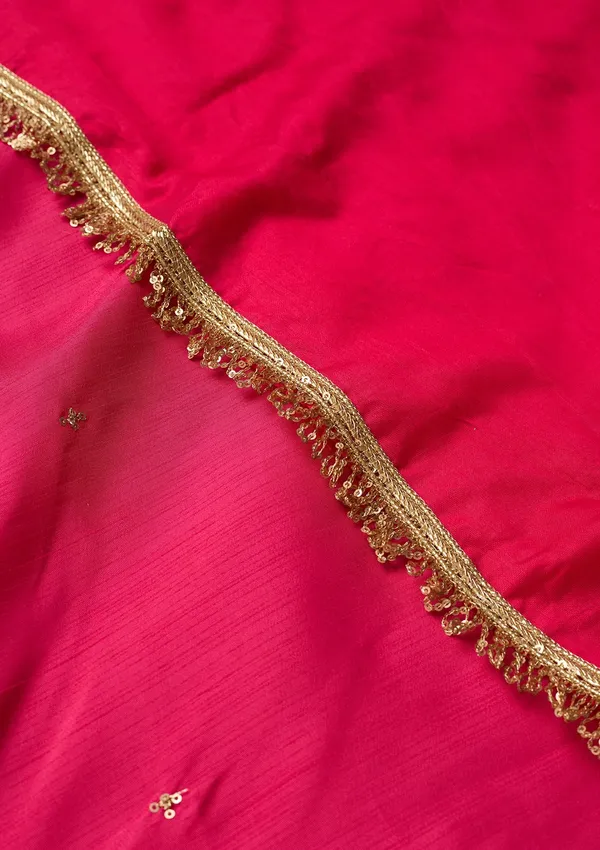 Magenta_Pink_Art_Silk_Cording_Straight_Kurta_With_Regular_Pant_And_Dupatta