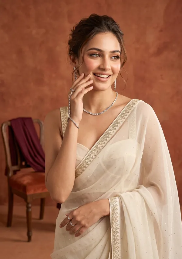 Off_White_Tissue_Gold_Stonework_Saree_With_Matching_Blouse_Piece