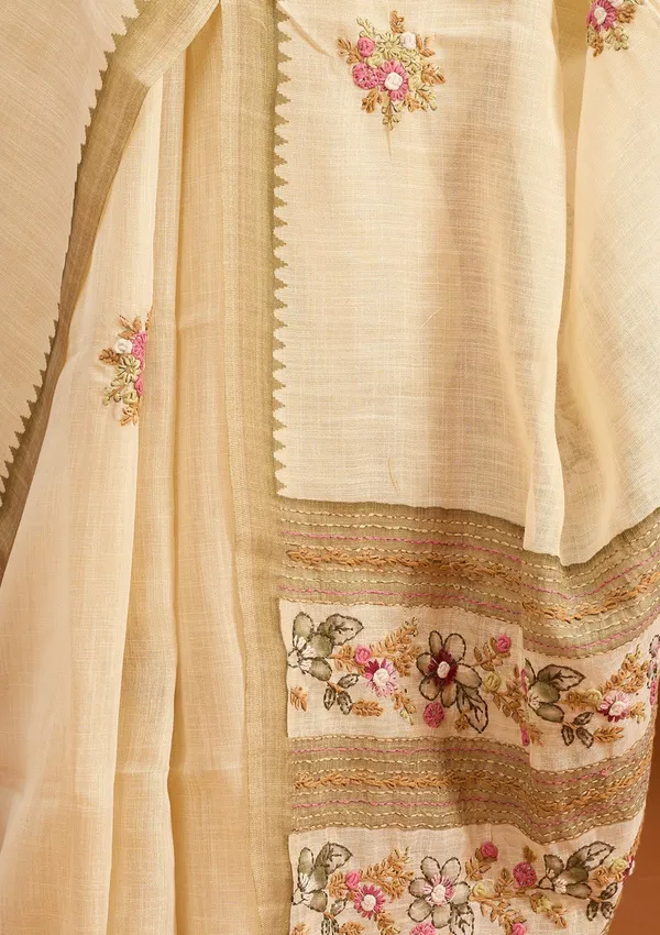 Beige_Chanderi_Threadwork_Saree_With_Matching_Blouse_Piece