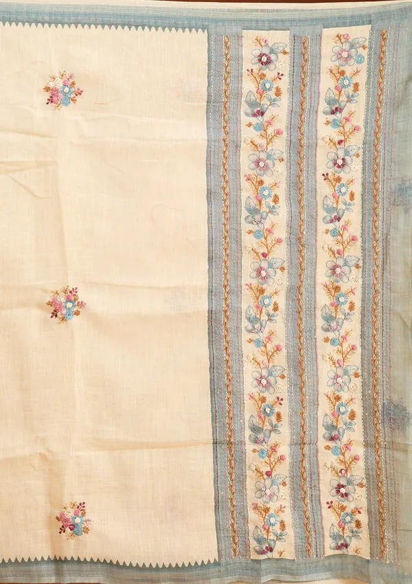 Beige_Chanderi_Threadwork_Saree_With_Matching_Blouse_Piece