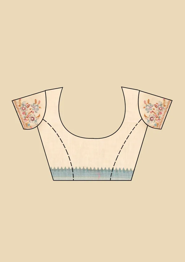Beige_Chanderi_Threadwork_Saree_With_Matching_Blouse_Piece