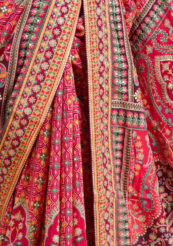 Pink_Satin_Sequins_Saree_With_Matching_Blouse_Piece