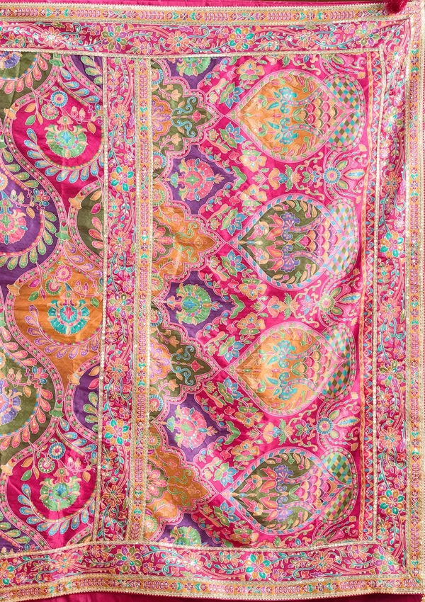 Multi_Satin_Sequins_Saree_With_Matching_Blouse_Piece