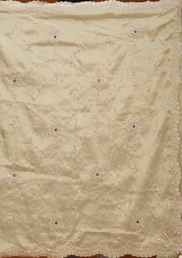 Sea_Green_Tissue_Sequins_Saree_With_Matching_Blouse_Piece